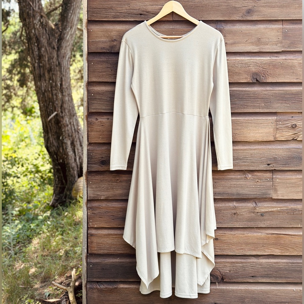 Vintage Classic - fitted to the waist maxi dress - tiered - made in France